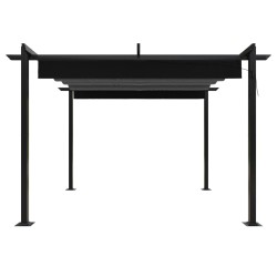Tonnelle de jardin avec toit rétractable 3x3 m Anthracite 