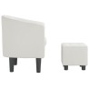 Fauteuil avec repose-pied blanc similicuir 