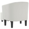 Fauteuil avec repose-pied blanc similicuir 