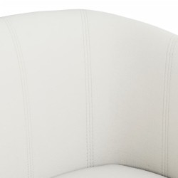 Fauteuil avec repose-pied blanc similicuir 