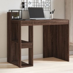 Bureau chêne marron 103,5x56,5x94 cm bois d'ingénierie 