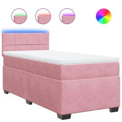 Sommier à lattes de lit avec matelas Rose 100x200 cm Velours 