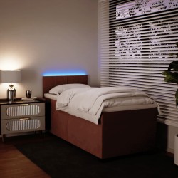 Sommier à lattes de lit avec matelas Rose 100x200 cm Velours 
