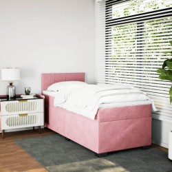 Sommier à lattes de lit avec matelas Rose 100x200 cm Velours 