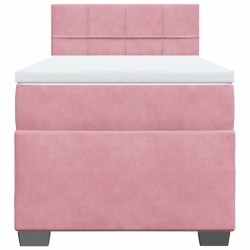 Sommier à lattes de lit avec matelas Rose 100x200 cm Velours 