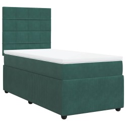 Sommier à lattes de lit avec matelas Vert foncé 90x190 cm 