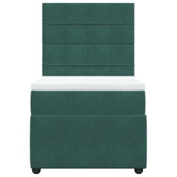 Sommier à lattes de lit avec matelas Vert foncé 90x190 cm 