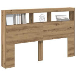 Armoire tête de lit avec LED chêne artisanal 160x17x102 cm 
