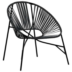 Lot de 3 Chaise de jardin noir résine tressée 