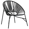 Lot de 3 Chaise de jardin noir résine tressée 