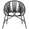 Lot de 3 Chaise de jardin noir résine tressée 