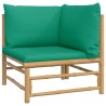 Salon de jardin 6 pcs avec coussins vert bambou 