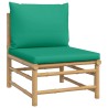 Salon de jardin 6 pcs avec coussins vert bambou 