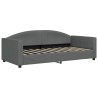 Lit de jour avec gigogne et matelas gris foncé 90x190 cm tissu 