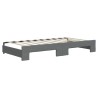 Lit de jour avec gigogne et matelas gris foncé 90x190 cm tissu 