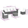 Salon de jardin avec coussins 7 pcs beige résine tressée 