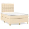 Sommier à lattes de lit avec matelas crème 120x190 cm tissu 