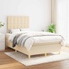 Sommier à lattes de lit avec matelas crème 120x190 cm tissu 