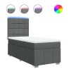 Sommier à lattes de lit avec matelas Gris foncé 80x200 cm Tissu 