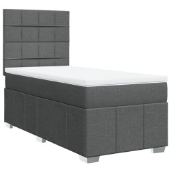 Sommier à lattes de lit avec matelas Gris foncé 80x200 cm Tissu 
