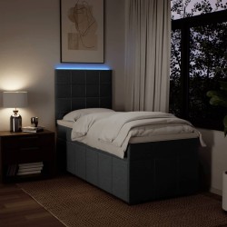 Sommier à lattes de lit avec matelas Gris foncé 80x200 cm Tissu 