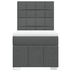 Sommier à lattes de lit avec matelas Gris foncé 80x200 cm Tissu 