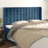 Tête de lit avec oreilles Bleu foncé 163x16x118/128 cm Velours 