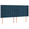 Tête de lit avec oreilles Bleu foncé 163x16x118/128 cm Velours 