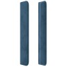 Tête de lit avec oreilles Bleu foncé 163x16x118/128 cm Velours 