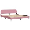 Lit avec matelas rose 180x200 cm velours 