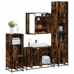 Ensemble meubles salle de bain 4 pcs chêne fumé bois ingénierie 