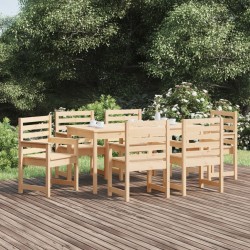 Ensemble à manger de jardin 7 pcs bois massif de pin 