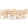 Ensemble à manger de jardin 7 pcs bois massif de pin 