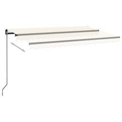 Auvent manuel rétractable avec LED 400x350 cm Crème 