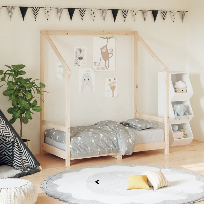 Cadre de lit pour enfant 70x140 cm bois de pin massif 