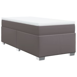 Sommier à lattes de lit avec matelas Gris 100x200 cm Similicuir 