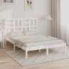 Cadre de lit sans matelas blanc bois massif 135x190 cm 