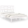Cadre de lit sans matelas blanc bois massif 135x190 cm 