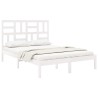 Cadre de lit sans matelas blanc bois massif 135x190 cm 
