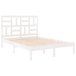 Cadre de lit sans matelas blanc bois massif 135x190 cm 