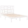 Cadre de lit sans matelas blanc bois massif 135x190 cm 