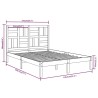 Cadre de lit sans matelas blanc bois massif 135x190 cm 