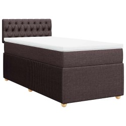 Sommier à lattes de lit avec matelas Marron foncé 80x200 cm 