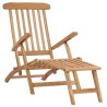 Chaises longues de jardin et repose-pied et table Bois de teck 