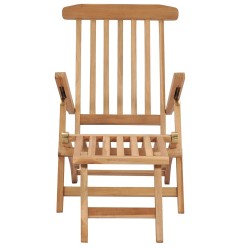 Chaises longues de jardin et repose-pied et table Bois de teck 