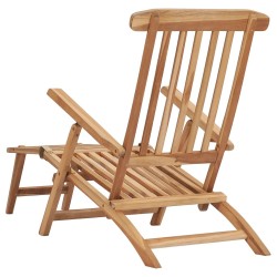 Chaises longues de jardin et repose-pied et table Bois de teck 