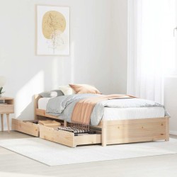 Cadre de lit sans matelas 100x200 cm bois massif de pin 