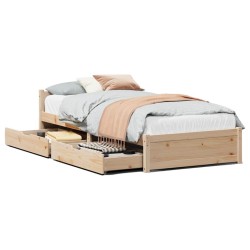 Cadre de lit sans matelas 100x200 cm bois massif de pin 