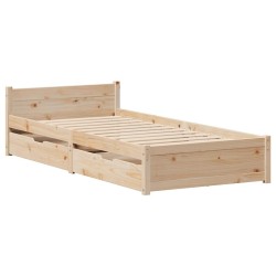 Cadre de lit sans matelas 100x200 cm bois massif de pin 