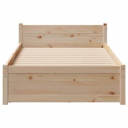 Cadre de lit sans matelas 100x200 cm bois massif de pin 